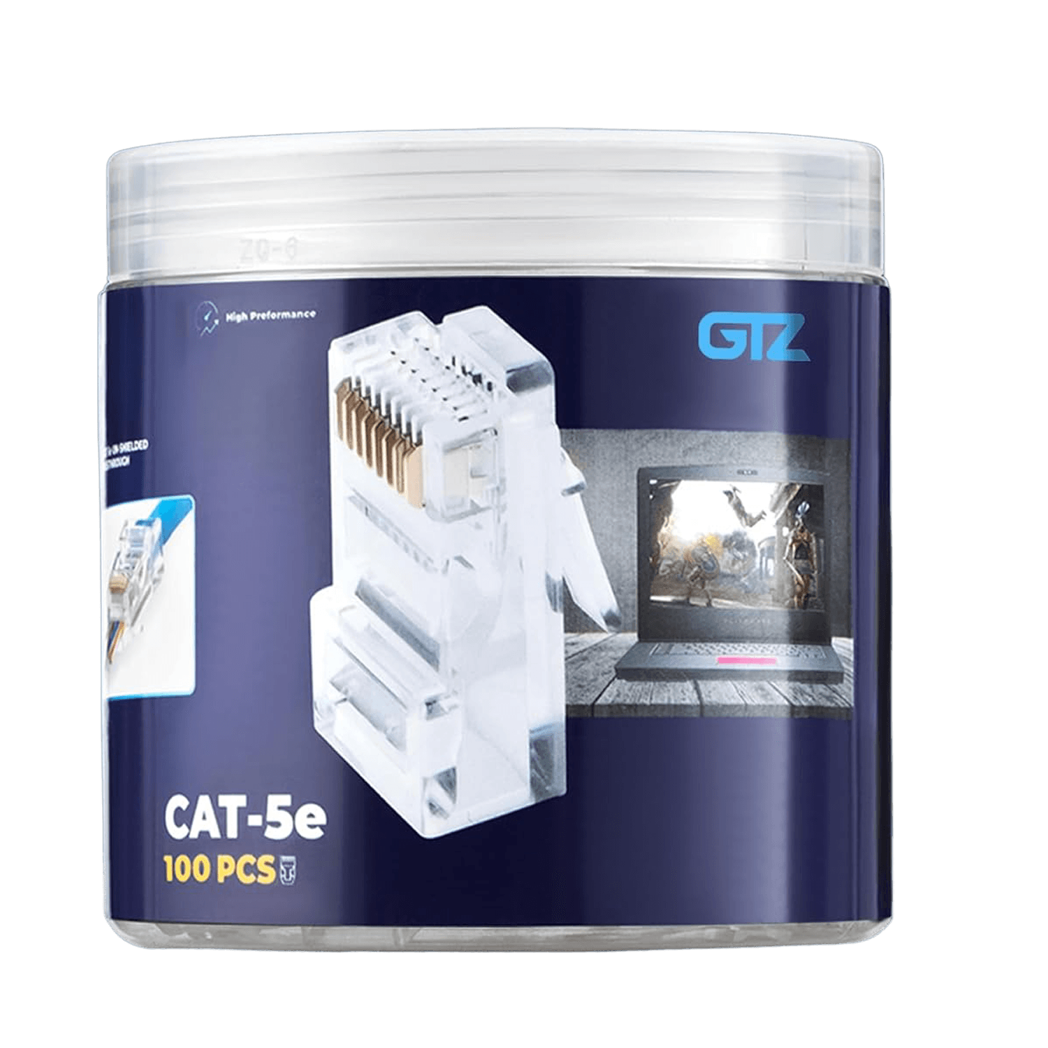 GTZ RJ-45 Cat5e Pass Through 100pc view 2
