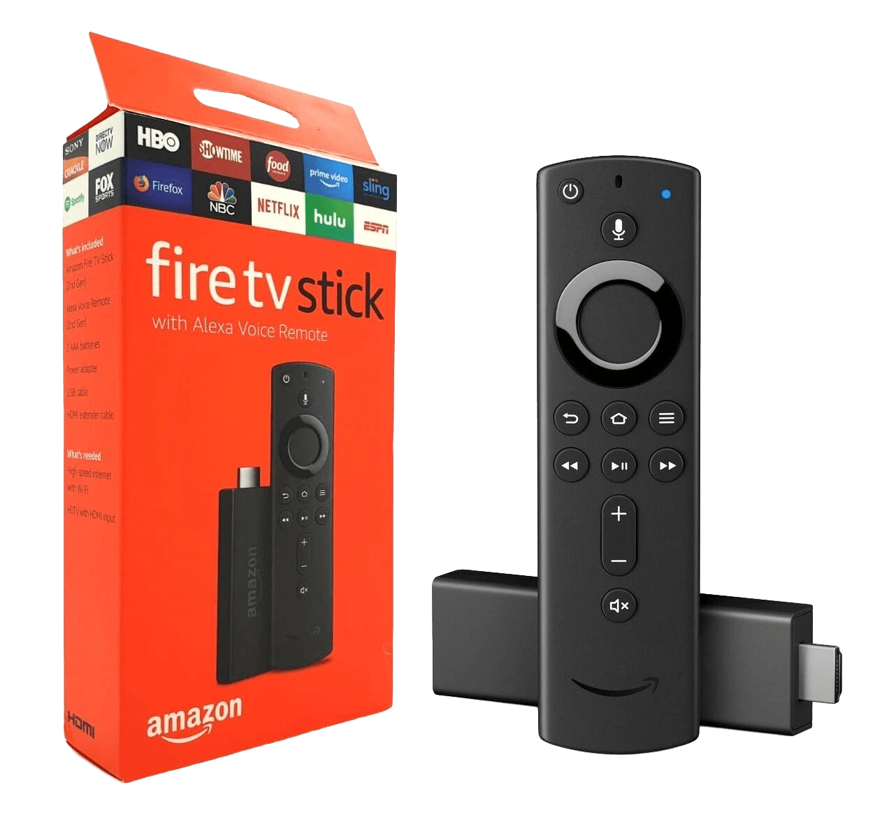 Amazon Fire TV stick with alexa voice remote view 1