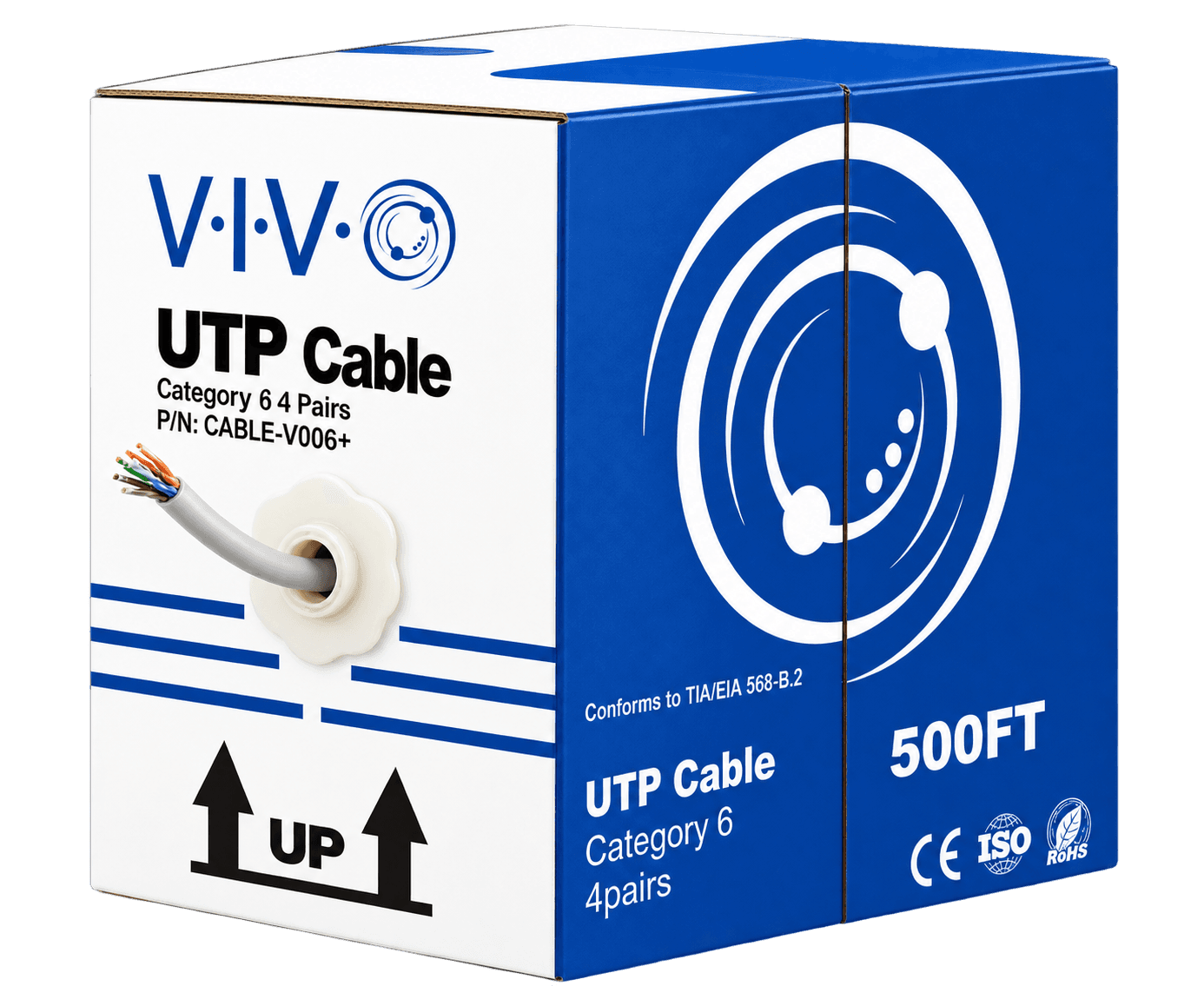 VIVO Cat6 UTP Cable Indoor 500ft WHITE