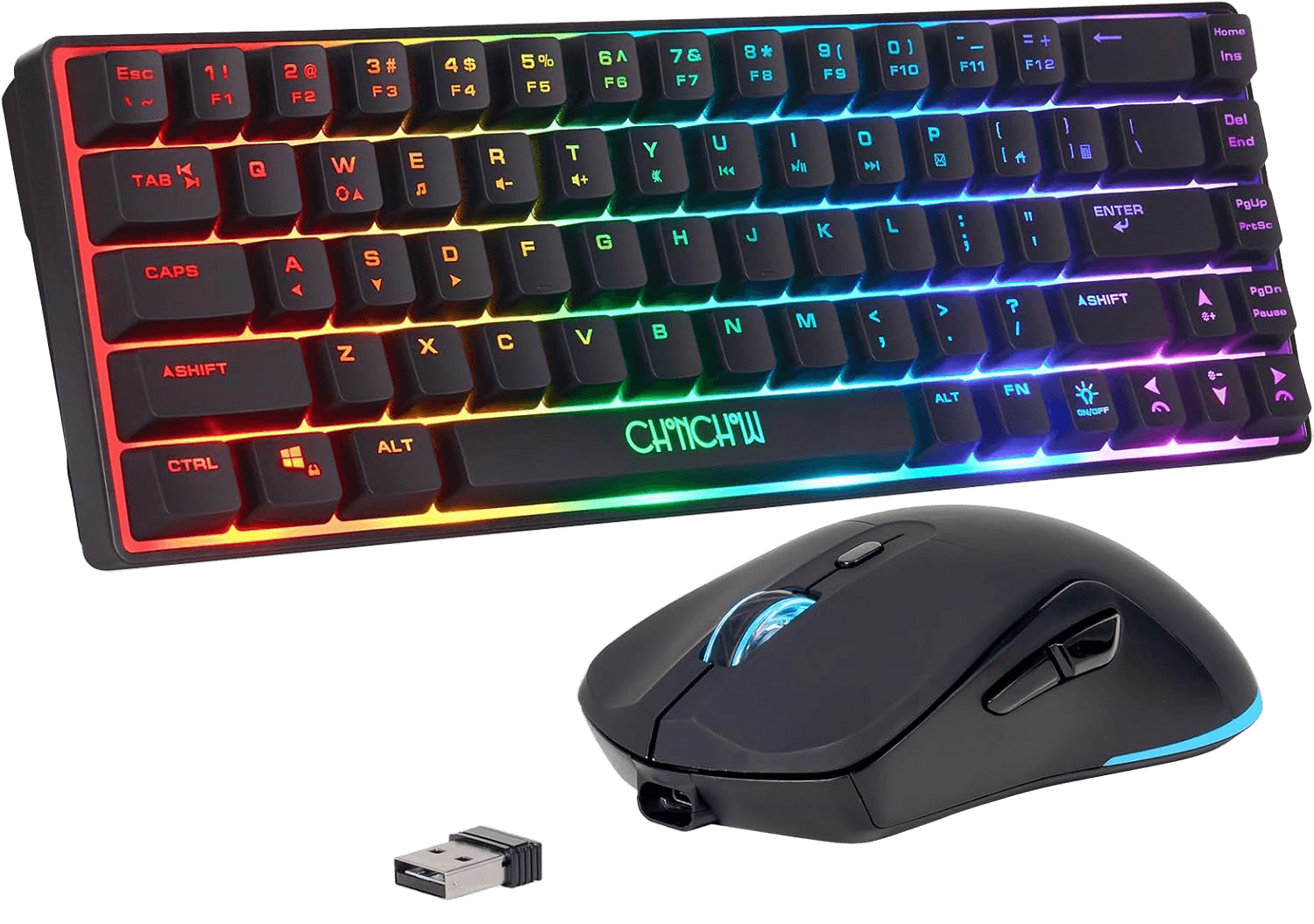 Chonchow Keyboard & Mouse with colour backlit (wireless)