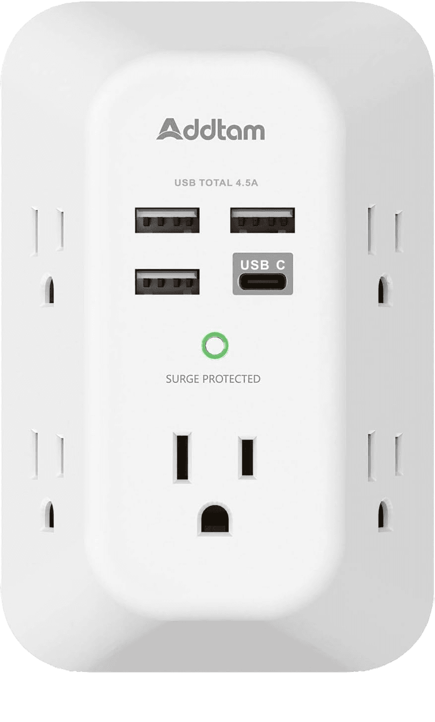 Addtam USB Wall Charger Surge Protector