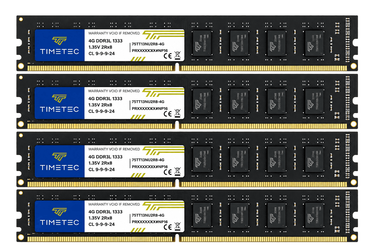 TIMETEC 16GB (4x4GB) DDR3L - 1333MHz