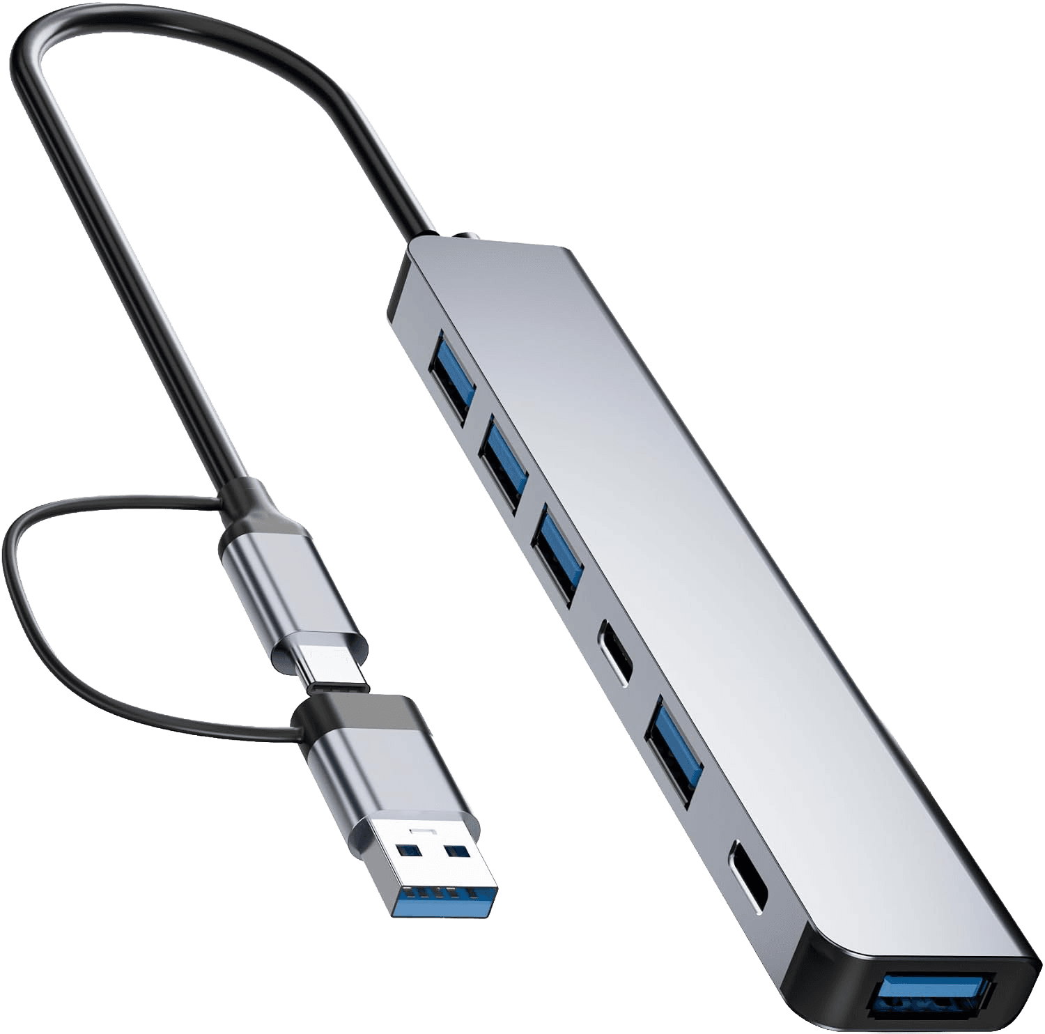 Aluminum 7 in 1 USB C & USB A Hub