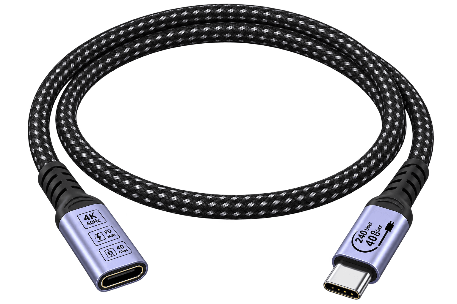 SUMPK USB C Extension Cable 240W 3.3FT