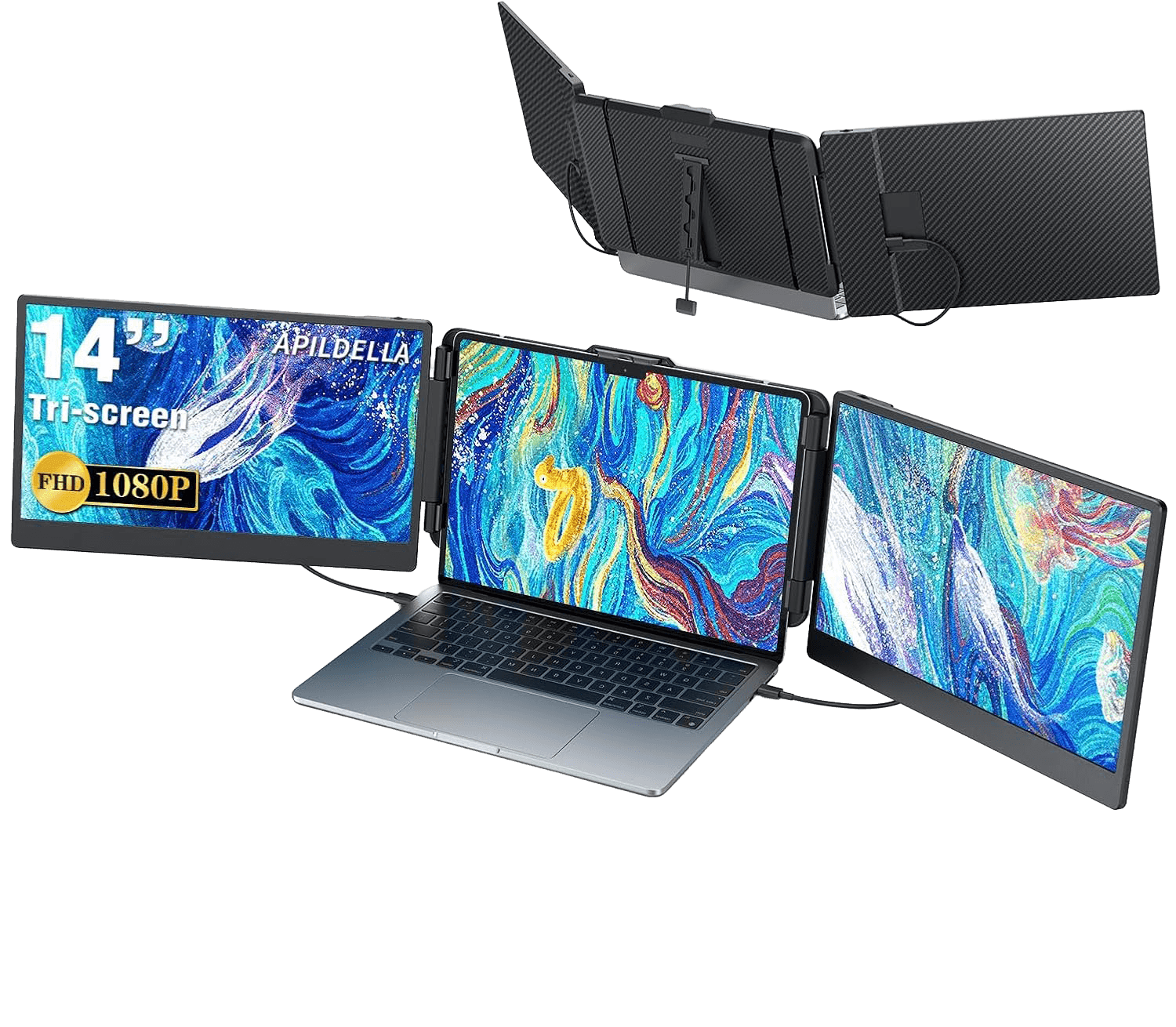 14" Triple Laptop Screen Extender for Laptops
