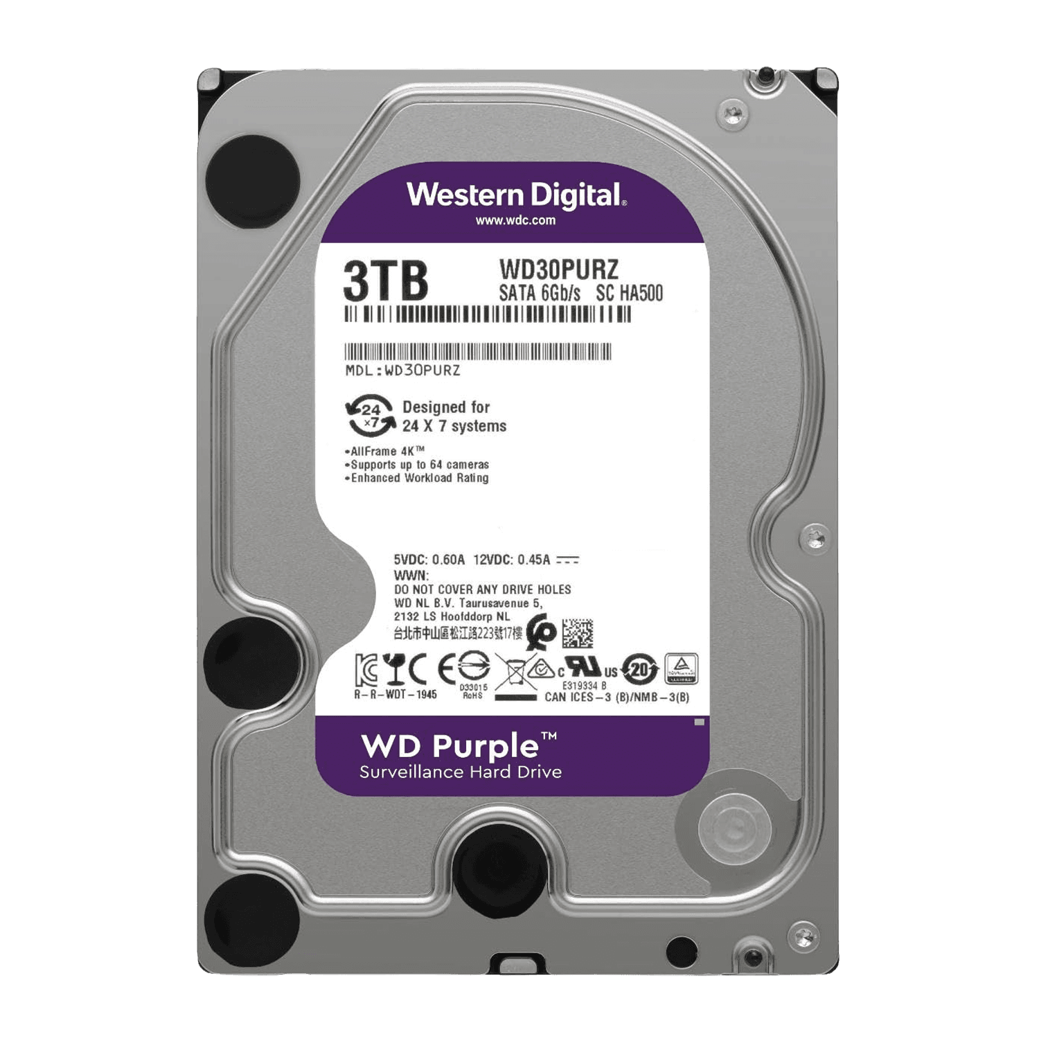 Western Digital 3TB Purple Surveillance HDD
