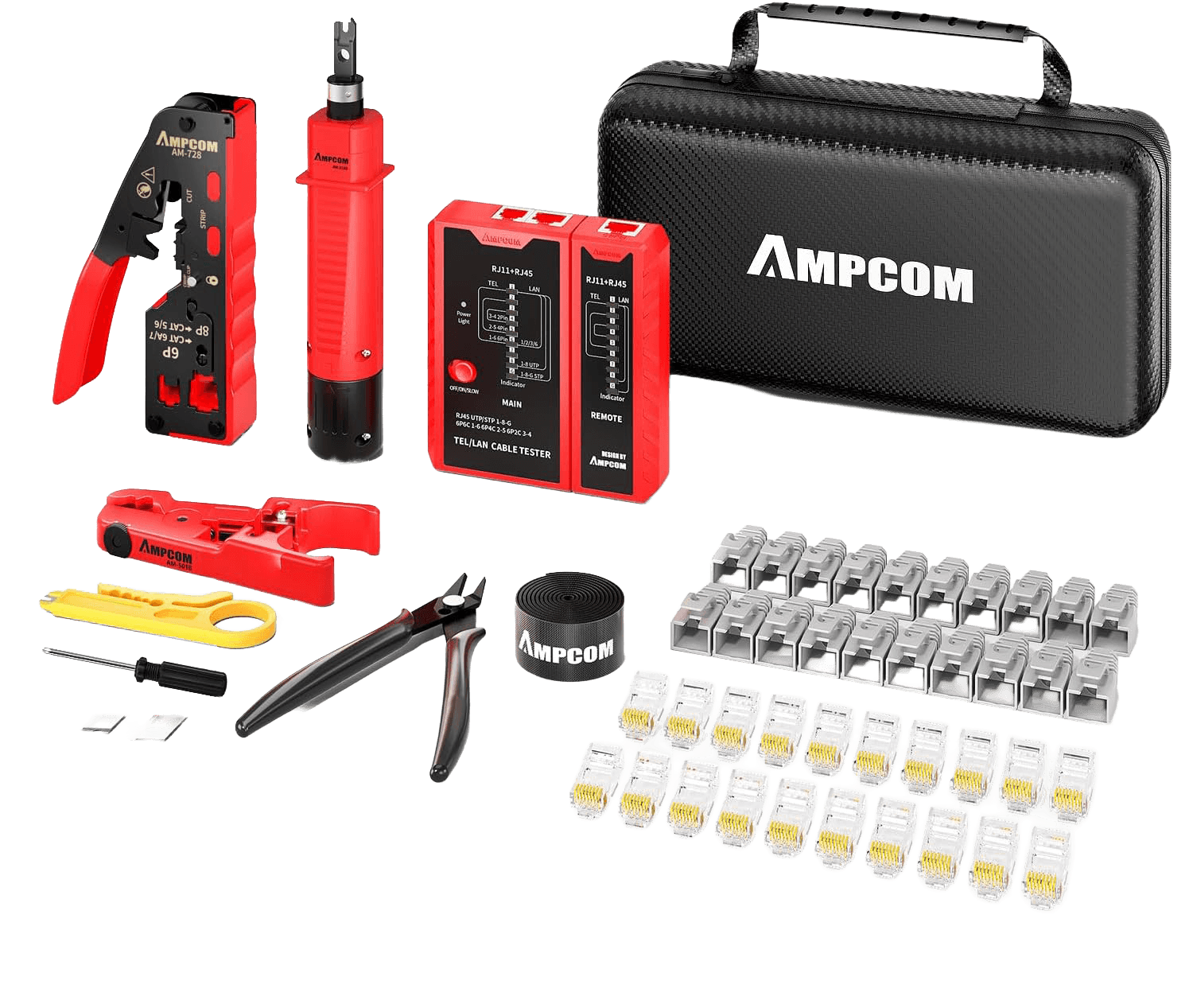 AMPCOM Ethernet Crimping Tool Kit 10-in-1